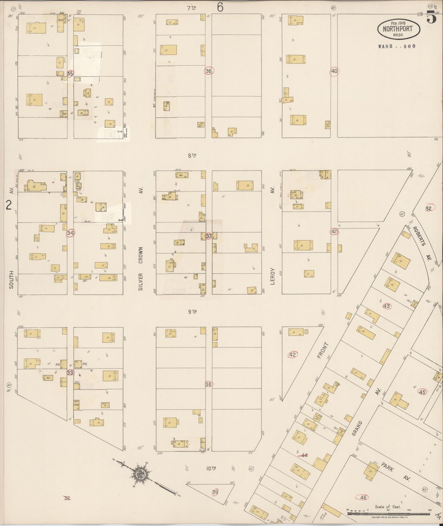 Sanborn Fire Insurance Map from Northport, Stevens County, Washington (1929), Sheet #0005 - Complete Map Set gallery image, historic Sanborn map, vintage wall art, Washington Washington