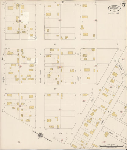 Sanborn Fire Insurance Map from Northport, Stevens County, Washington (1929), Sheet #0005 - Complete Map Set gallery image, historic Sanborn map, vintage wall art, Washington Washington
