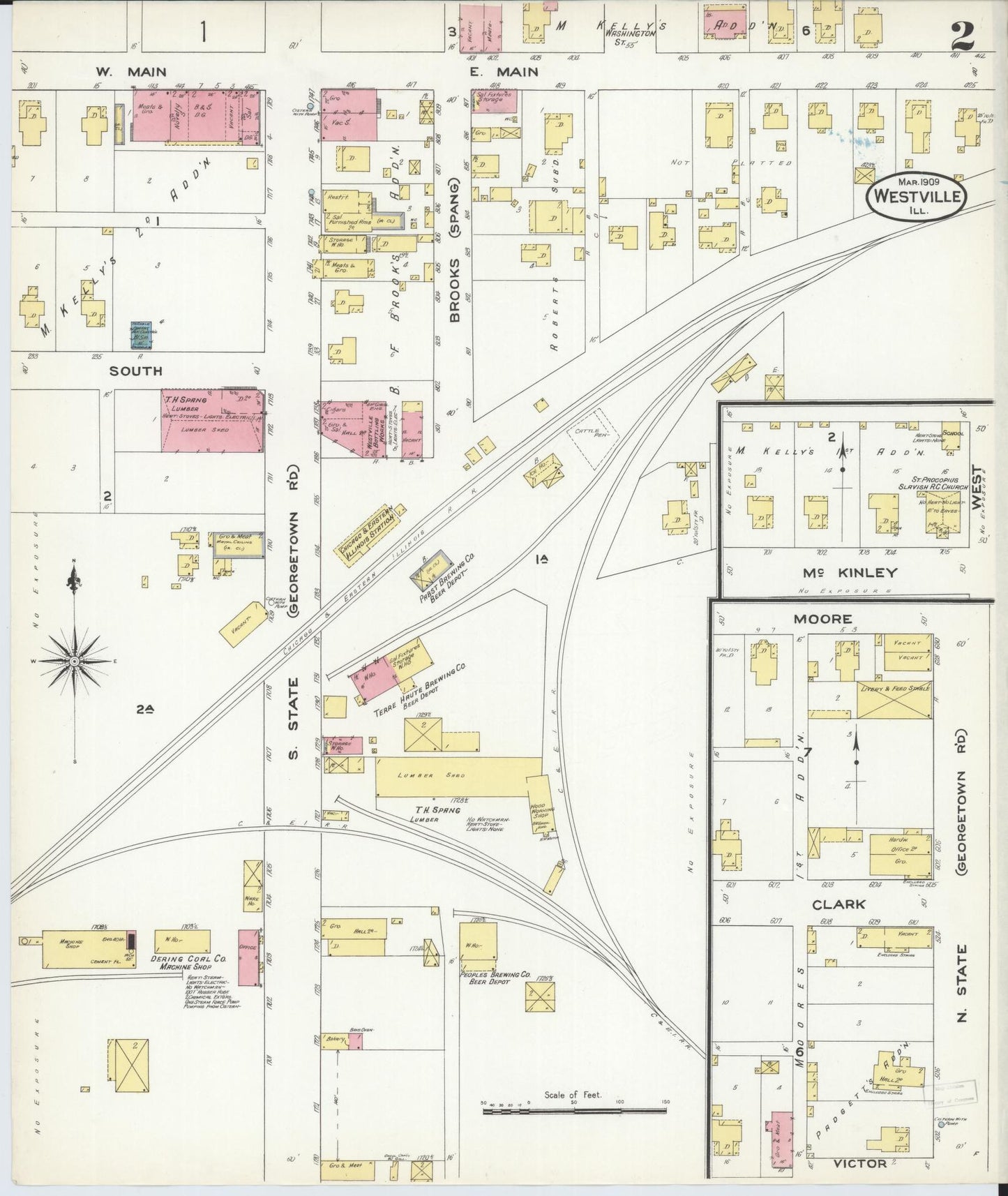 Sanborn Fire Insurance Map from Westville, Vermilion County, Illinois (1909), Sheet #0002 - Complete Map Set gallery image, historic Sanborn map, vintage wall art, Illinois Illinois