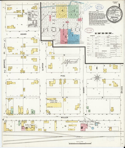 Sanborn Fire Insurance Map from Marengo, Iowa County, Iowa (1898), Sheet #0001 - Historic Sanborn Fire Insurance Map Print, vintage old map wall art
