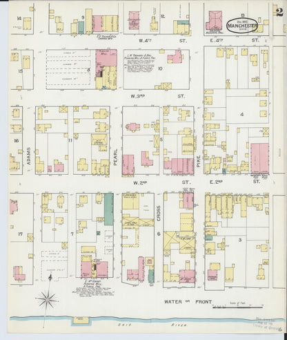 Sanborn Fire Insurance Map from Manchester, Adams County, Ohio (1892), Sheet #0002 - Historic Sanborn Fire Insurance Map Print, vintage old map wall art, antique decor, genealogy gift, Ohio Ohio map