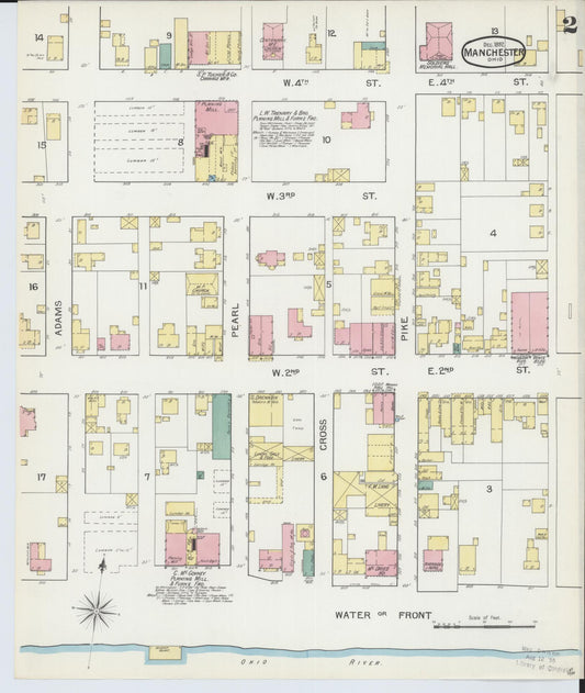 Sanborn Fire Insurance Map from Manchester, Adams County, Ohio (1892), Sheet #0002 - Historic Sanborn Fire Insurance Map Print, vintage old map wall art, antique decor, genealogy gift, Ohio Ohio map