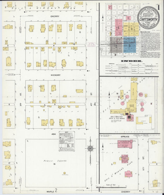 Sanborn Fire Insurance Map from Chatsworth, Livingston County, Illinois (1911), Sheet #0001 - Historic Sanborn Fire Insurance Map Print, vintage old map wall art, antique decor, genealogy gift, Illinois Illinois map