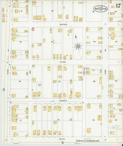 Sanborn Fire Insurance Map from Washington, Washington County, Pennsylvania (1904), Sheet #0017 - Complete Map Set gallery image, historic Sanborn map, vintage wall art, Pennsylvania Pennsylvania
