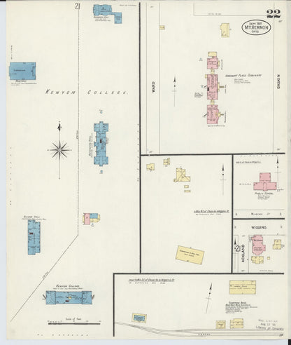 Sanborn Fire Insurance Map from Mount Vernon, Knox County, Ohio (1907), Sheet #0022 - Complete Map Set gallery image, historic Sanborn map, vintage wall art, Ohio Ohio