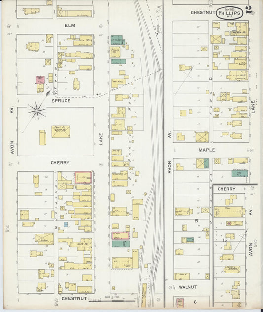 Sanborn Fire Insurance Map from Phillips, Price County, Wisconsin (1892), Sheet #0002 - Historic Sanborn Fire Insurance Map Print, vintage old map wall art, antique decor, genealogy gift, Wisconsin Wisconsin map