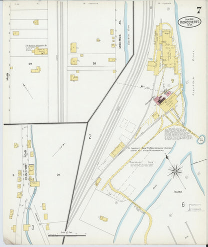 Sanborn Fire Insurance Map from Ronceverte, Greenbrier County, West Virginia (1905), Sheet #0007 - Complete Map Set gallery image, historic Sanborn map, vintage wall art, West Virginia West Virginia