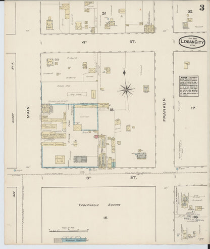 Sanborn Fire Insurance Map from Logan, Cache County, Utah (1885), Sheet #0003 - Complete Map Set gallery image, historic Sanborn map, vintage wall art, Utah Utah