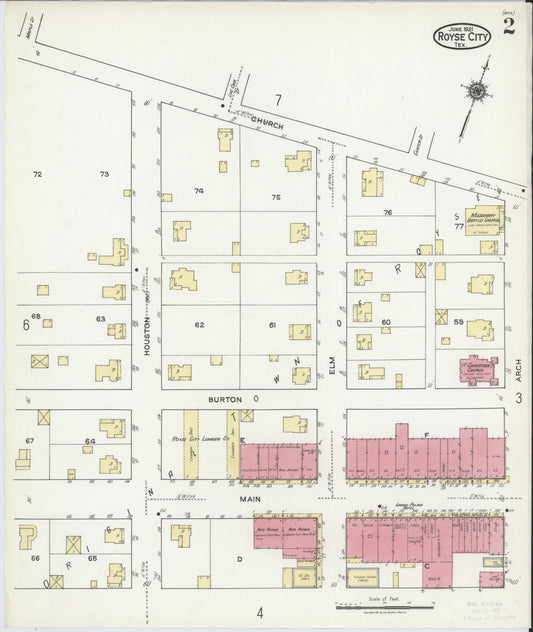 Sanborn Fire Insurance Map from Royse City, Rockwell County, Texas (1921), Sheet #0002 - Historic Sanborn Fire Insurance Map Print, vintage old map wall art, antique decor, genealogy gift, Texas Texas map