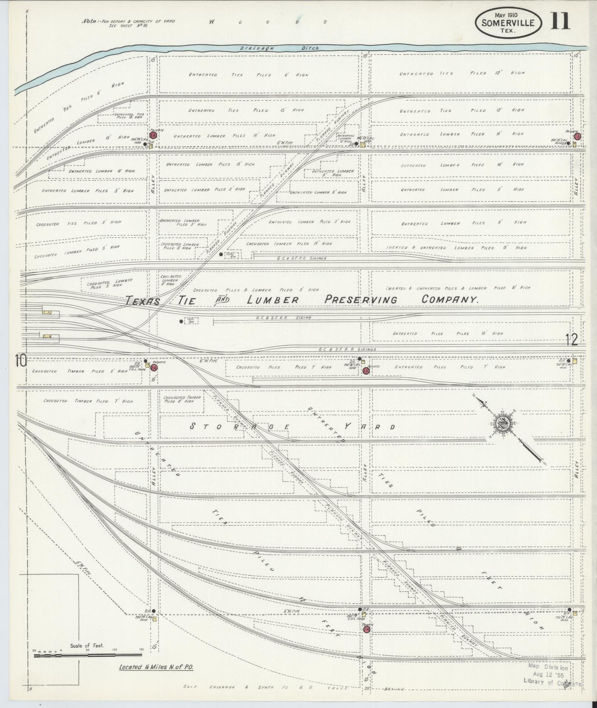 Sanborn Fire Insurance Map from Somerville, Burleson County, Texas (1910), Sheet #0011 - Complete Map Set gallery image, historic Sanborn map, vintage wall art, Texas Texas