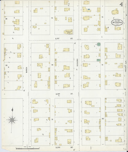 Sanborn Fire Insurance Map from Wenona, Marshall County, Illinois (1906), Sheet #0004 - Historic Sanborn Fire Insurance Map Print, vintage old map wall art, antique decor, genealogy gift, Illinois Illinois map