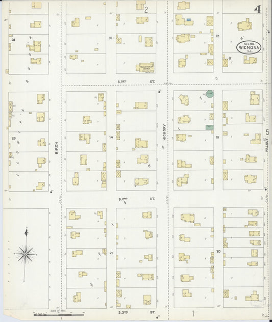 Sanborn Fire Insurance Map from Wenona, Marshall County, Illinois (1906), Sheet #0004 - Historic Sanborn Fire Insurance Map Print, vintage old map wall art, antique decor, genealogy gift, Illinois Illinois map