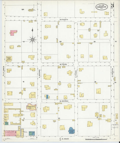 Sanborn Fire Insurance Map from Comanche, Comanche County, Texas (1908), Sheet #0003 - Complete Map Set gallery image, historic Sanborn map, vintage wall art, Texas Texas