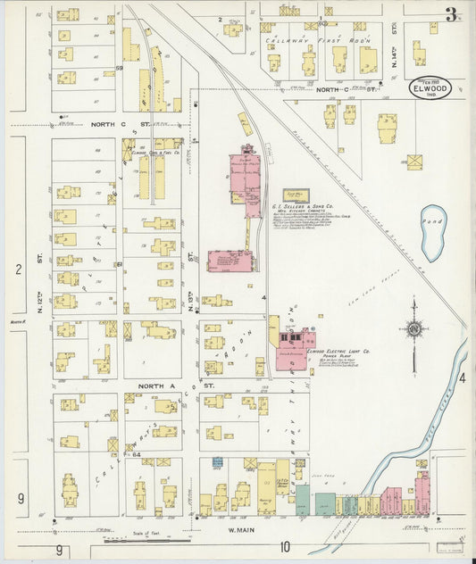 Sanborn Fire Insurance Map from Elwood, Madison County, Indiana (1910), Sheet #0003 - Historic Sanborn Fire Insurance Map Print, vintage old map wall art, antique decor, genealogy gift, Indiana Indiana map