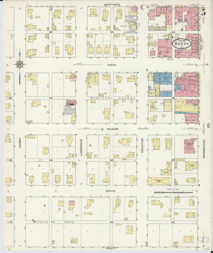 Sanborn Fire Insurance Map from Barry, Pike County, Illinois (1913), Sheet #0005 - Complete Map Set gallery image, historic Sanborn map, vintage wall art, Illinois Illinois
