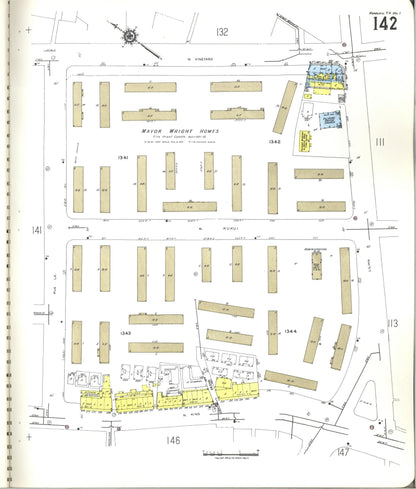 Sanborn Fire Insurance Map from Honolulu, Oahu County, Hawaii (1955), Sheet #0142 - Historic Sanborn Fire Insurance Map Print