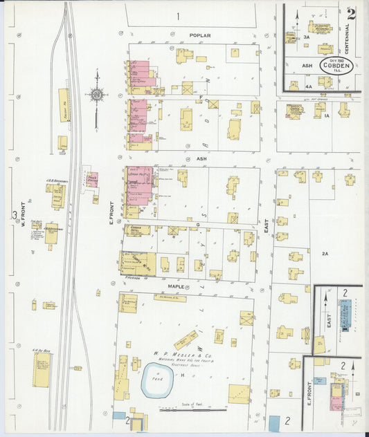 Sanborn Fire Insurance Map from Cobden, Union County, Illinois (1910), Sheet #0002 - Historic Sanborn Fire Insurance Map Print, vintage old map wall art, antique decor, genealogy gift, Illinois Illinois map