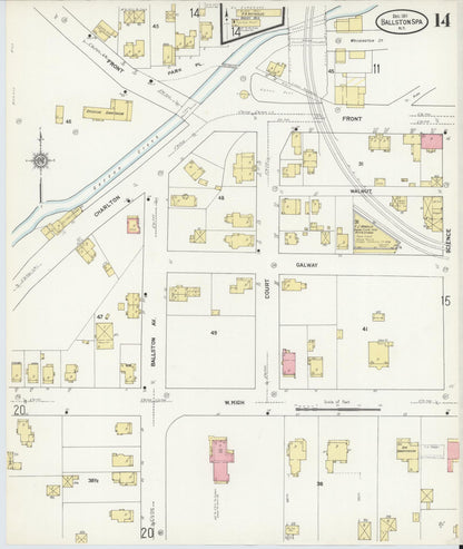 Sanborn Fire Insurance Map from Ballston Spa, Saratoga County, New York (1911), Sheet #0014 - Complete Map Set gallery image, historic Sanborn map, vintage wall art, New York New York