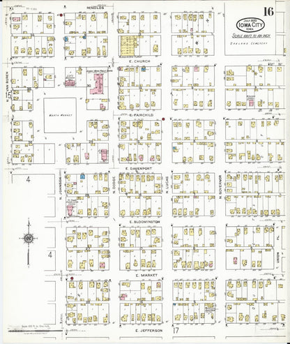 Sanborn Fire Insurance Map from Iowa City, Johnson County, Iowa (1920), Sheet #0016 - Historic Sanborn Fire Insurance Map Print