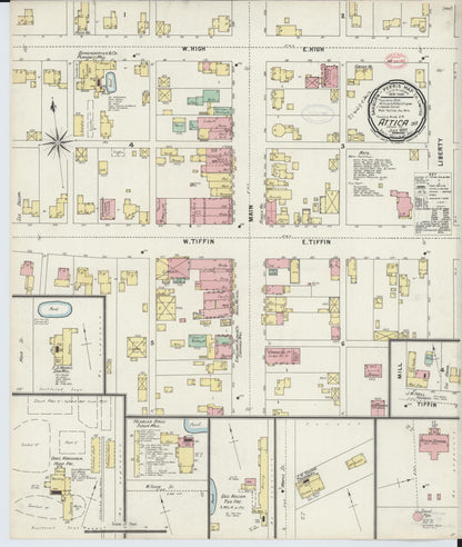 Sanborn Fire Insurance Map from Attica, Seneca County, Ohio (1897), Sheet #0001 - Historic Sanborn Fire Insurance Map Print, vintage old map wall art, antique decor, genealogy gift, Ohio Ohio map