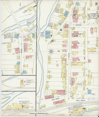 Sanborn Fire Insurance Map from Slatington, Lehigh County, Pennsylvania (1896), Sheet #0003 - Historic Sanborn Fire Insurance Map Print, vintage old map wall art, antique decor, genealogy gift, Pennsylvania Pennsylvania map