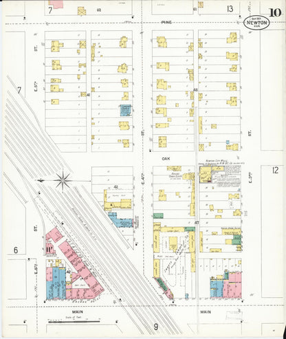 Sanborn Fire Insurance Map from Newton, Harvey County, Kansas (1901), Sheet #0010 - Complete Map Set gallery image, historic Sanborn map, vintage wall art, Kansas Kansas
