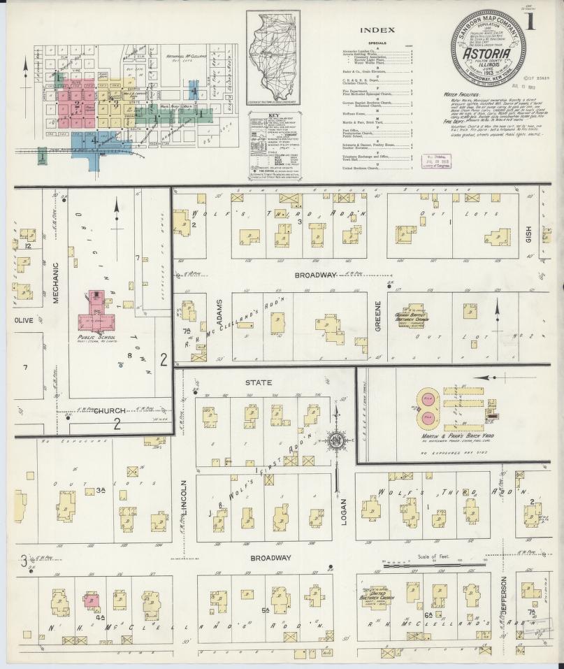 Sanborn Fire Insurance Map from Astoria, Fulton County, Illinois. (1913) – Map View