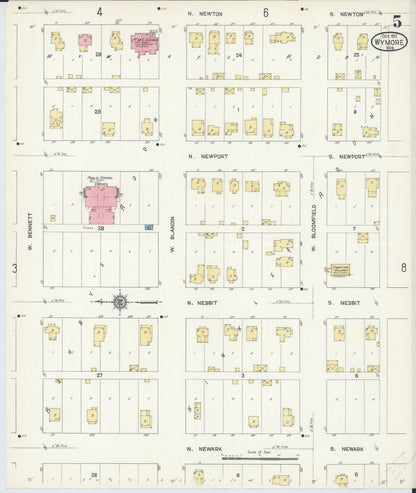 Sanborn Fire Insurance Map from Wymore, Gage County, Nebraska (1912), Sheet #0005 - Complete Map Set gallery image, historic Sanborn map, vintage wall art, Nebraska Nebraska