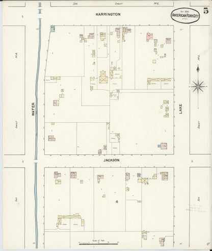 Sanborn Fire Insurance Map from American Fork, Utah County, Utah (1890), Sheet #0005 - Complete Map Set gallery image, historic Sanborn map, vintage wall art, American Fork Utah