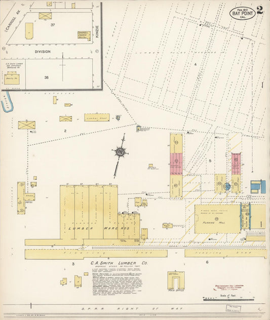 Sanborn Fire Insurance Map from Bay Point, Contra Costa County, California (1912), Sheet #0002 - Historic Sanborn Fire Insurance Map Print, vintage old map wall art, antique decor, genealogy gift, California California map