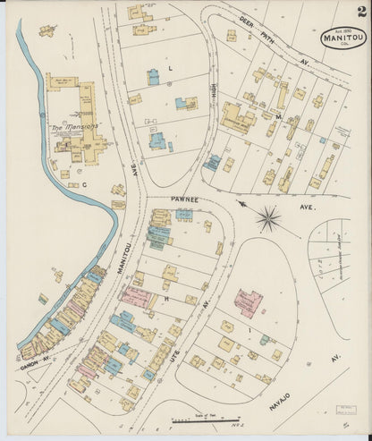 Sanborn Fire Insurance Map from Manitou, El Paso County, Colorado (1890), Sheet #0002 - Complete Map Set gallery image, historic Sanborn map, vintage wall art, Colorado Colorado