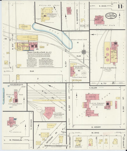 Sanborn Fire Insurance Map from Clinton, Henry County, Missouri (1918), Sheet #0011 - Complete Map Set gallery image, historic Sanborn map, vintage wall art, Missouri Missouri