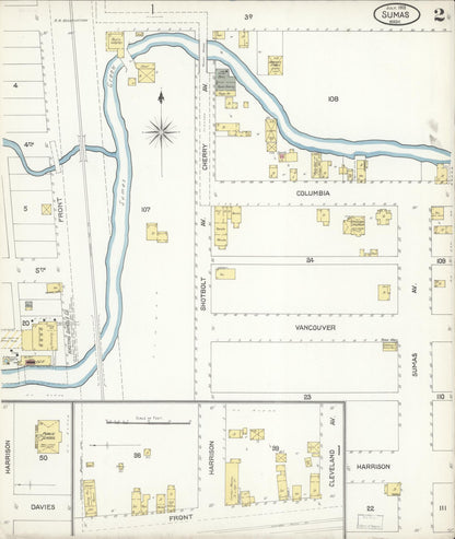 Sanborn Fire Insurance Map from Sumas, Whatcom County, Washington (1903), Sheet #0002 - Complete Map Set gallery image, historic Sanborn map, vintage wall art, Washington Washington
