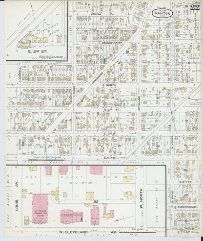 Sanborn Fire Insurance Map from Canton, Stark County, Ohio (1891), Sheet #0022 - Historic Sanborn Fire Insurance Map Print, vintage old map wall art, antique decor, genealogy gift, Ohio Ohio map
