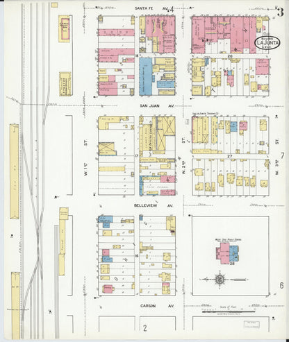 Sanborn Fire Insurance Map from La Junta, Otero County, Colorado (1919), Sheet #0003 - Complete Map Set gallery image, historic Sanborn map, vintage wall art, Colorado Colorado