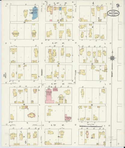 Sanborn Fire Insurance Map from Hastings, Dakota County, Minnesota (1911), Sheet #0009 - Historic Sanborn Fire Insurance Map Print, vintage old map wall art, antique decor, genealogy gift, Minnesota Minnesota map