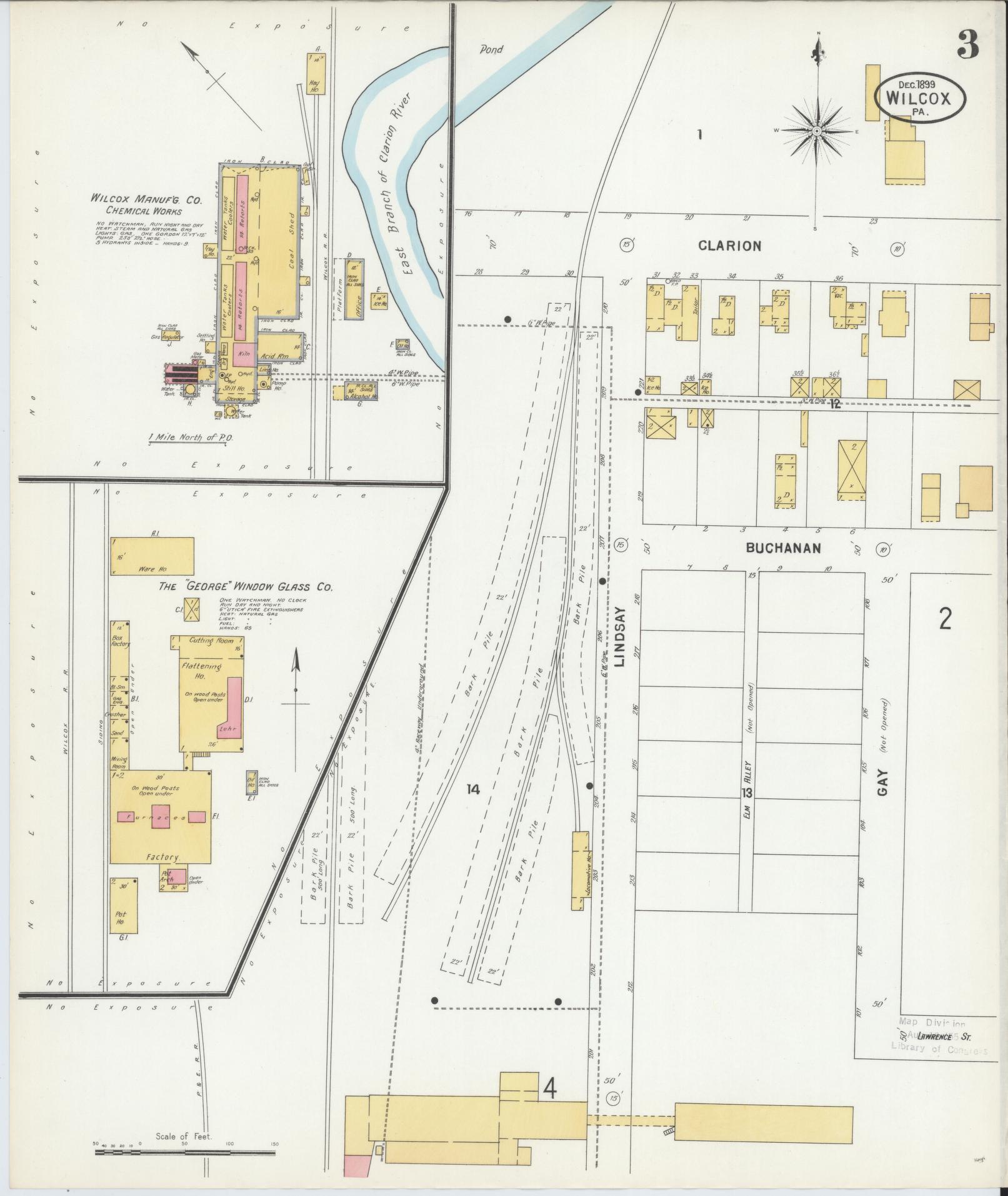 Sanborn Fire Insurance Map from Wilcox, Elk County, Pennsylvania (1900), Sheet #0003 - Historic Sanborn Fire Insurance Map Print, vintage old map wall art, antique decor, genealogy gift, Pennsylvania Pennsylvania map