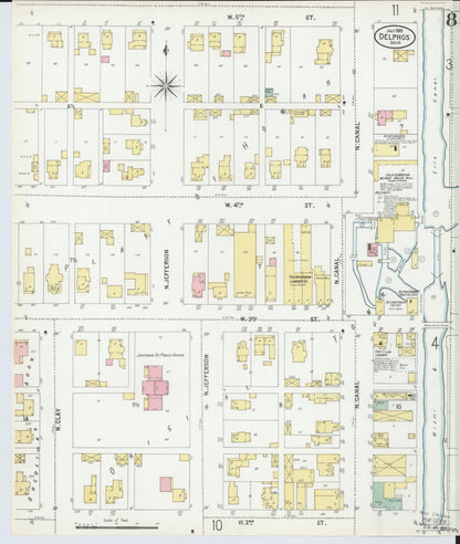Sanborn Fire Insurance Map from Delphos, Van Wert And Allen Counties, Ohio (1899), Sheet #0008 - Historic Sanborn Fire Insurance Map Print, vintage old map wall art, antique decor, genealogy gift, Ohio Ohio map