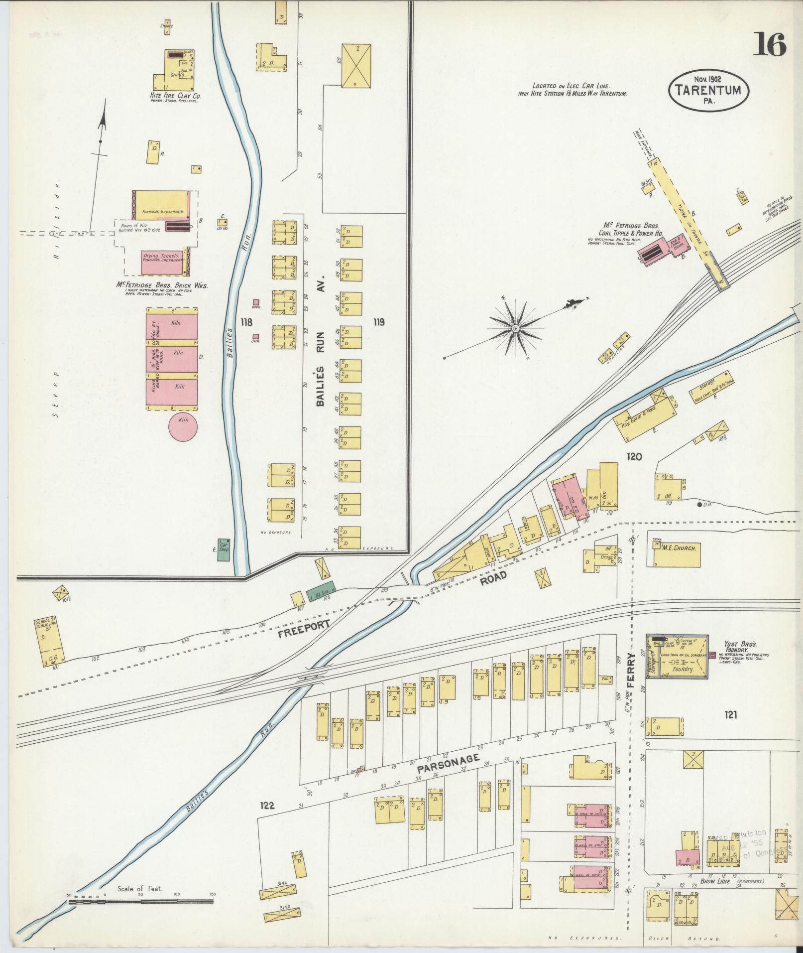 Sanborn Fire Insurance Map from Tarentum, Allegheny County, Pennsylvania (1902), Sheet #0016 - Historic Sanborn Fire Insurance Map Print, vintage old map wall art, antique decor, genealogy gift, Pennsylvania Pennsylvania map