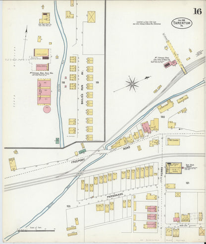 Sanborn Fire Insurance Map from Tarentum, Allegheny County, Pennsylvania (1902), Sheet #0016 - Historic Sanborn Fire Insurance Map Print, vintage old map wall art, antique decor, genealogy gift, Pennsylvania Pennsylvania map