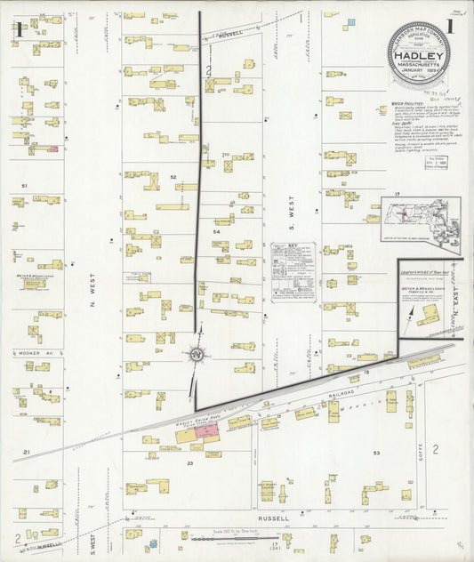 Sanborn Fire Insurance Map from Waltham, Middlesex County, Massachusetts (1892), Sheet #0001 - Complete Map Set gallery image, historic Sanborn map, vintage wall art, Massachusetts Massachusetts