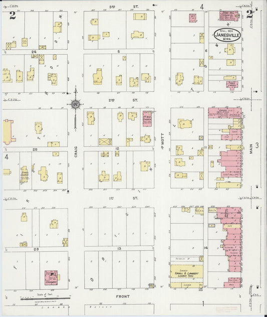 Sanborn Fire Insurance Map from Janesville, Waseca County, Minnesota (1924), Sheet #0002 - Historic Sanborn Fire Insurance Map Print, vintage old map wall art, antique decor, genealogy gift, Minnesota Minnesota map