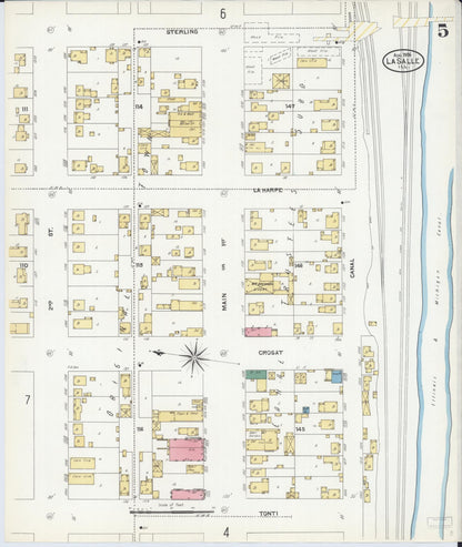 Sanborn Fire Insurance Map from La Salle, La Salle County, Illinois (1906), Sheet #0005 - Historic Sanborn Fire Insurance Map Print, vintage old map wall art, antique decor, genealogy gift, Illinois Illinois map