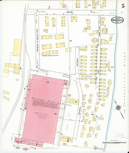 Sanborn Fire Insurance Map from Windsor, Windsor County, Vermont (1917), Sheet #0005 - Complete Map Set gallery image, historic Sanborn map, vintage wall art, Vermont Vermont