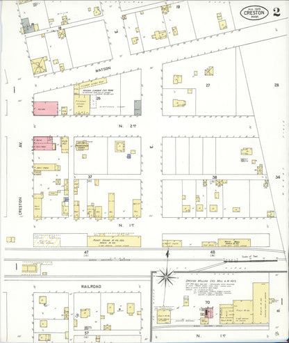 Sanborn Fire Insurance Map from Creston, Lincoln County, Washington (1909), Sheet #0002 - Complete Map Set gallery image, historic Sanborn map, vintage wall art, Washington Washington