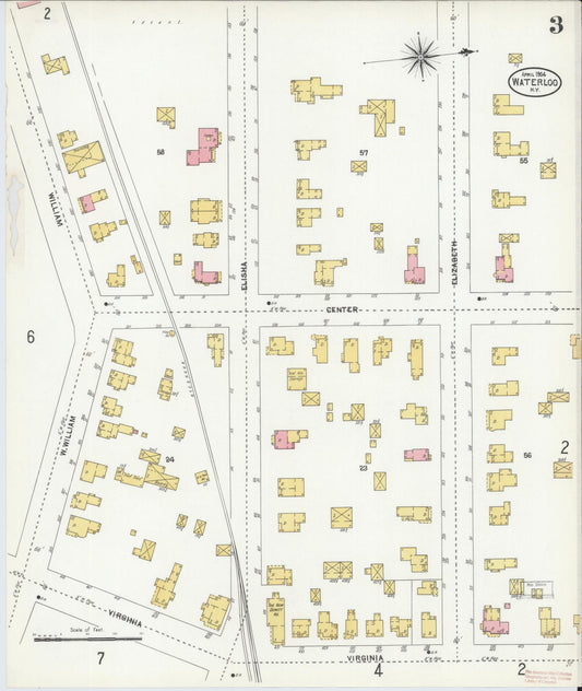 Sanborn Fire Insurance Map from Waterloo, Seneca County, New York (1904), Sheet #0003 - Historic Sanborn Fire Insurance Map Print, vintage old map wall art, antique decor, genealogy gift, New York New York map