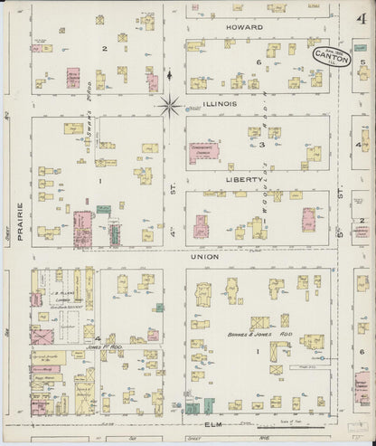 Sanborn Fire Insurance Map from Canton, Fulton County, Illinois (1886), Sheet #0004 - Complete Map Set gallery image, historic Sanborn map, vintage wall art, Illinois Illinois