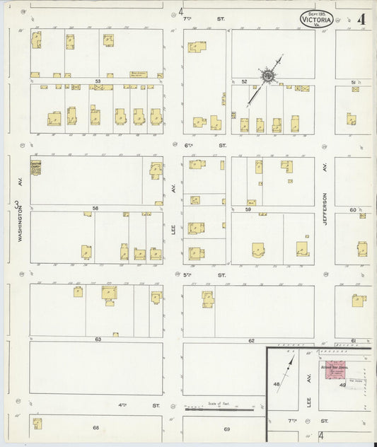 Sanborn Fire Insurance Map from Victoria, Lunenburg County, Virginia (1915), Sheet #0004 - Historic Sanborn Fire Insurance Map Print, vintage old map wall art, antique decor, genealogy gift, Virginia Virginia map