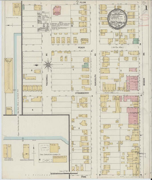Sanborn Fire Insurance Map from Cape Charles, Northampton County, Virginia. (1898) – Historic Sanborn Fire Insurance Map Print