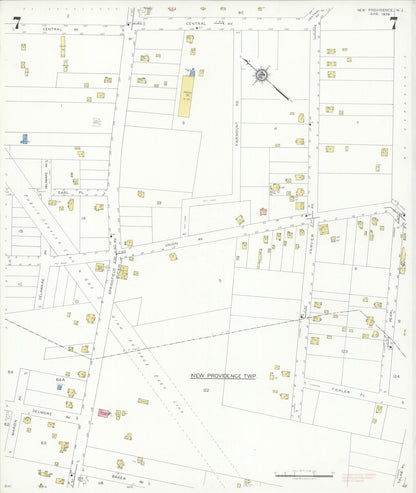 Sanborn Fire Insurance Map from New Providence, Union County, New Jersey (1938), Sheet #0007 - Complete Map Set gallery image, historic Sanborn map, vintage wall art, New Jersey New Jersey